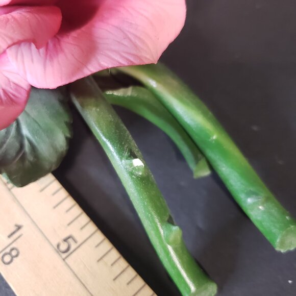 Beautiful Vintage Fabar Capodimonte Porcelain Pink Rose Figurine 6" FLAW - Picture 11 of 11